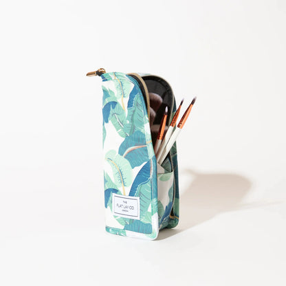 Standing Makeup Brush Case - Tropical Leaves The Flat Lay Co.