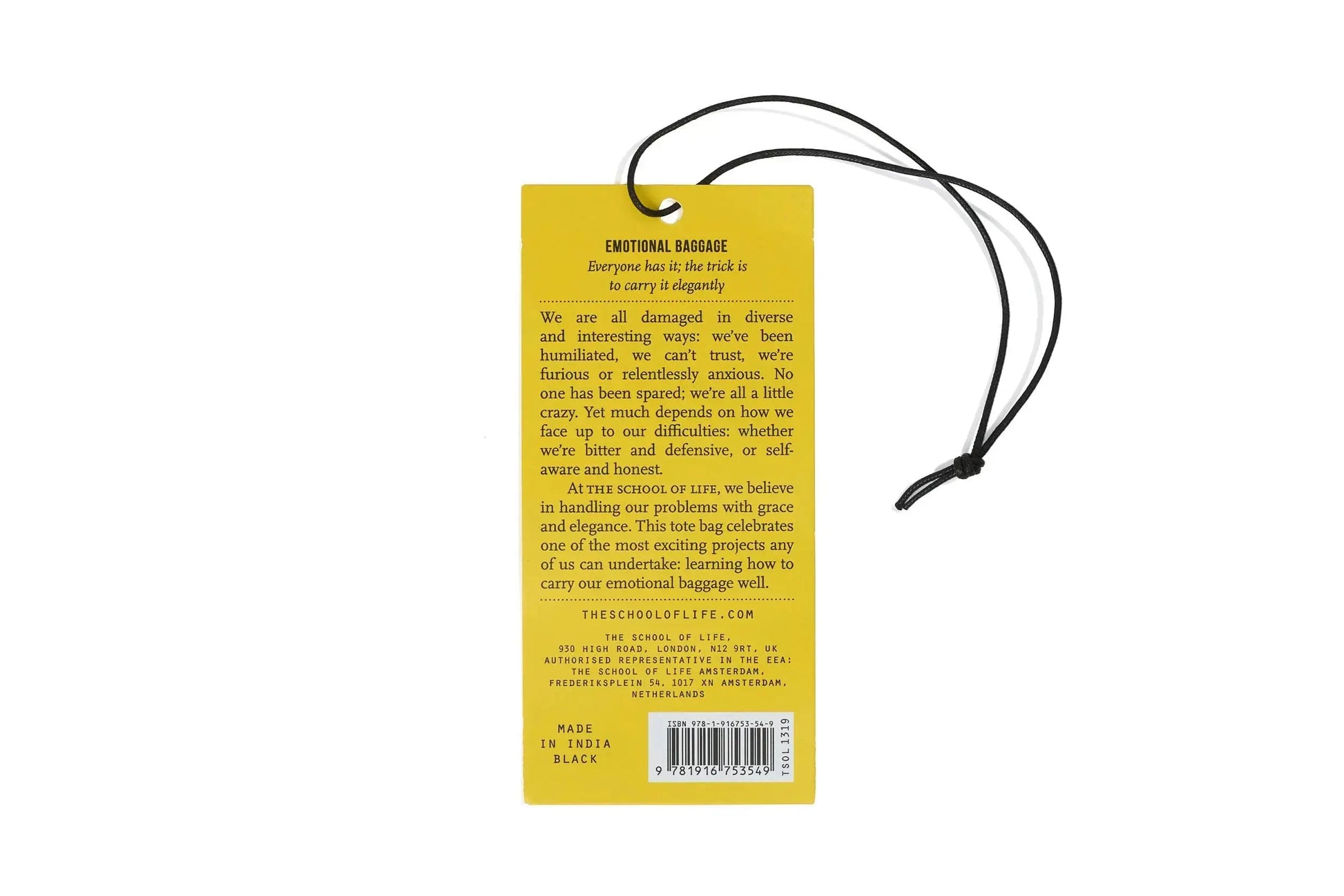 The School of Life Emotional Baggage Tote Bag | Black The School of Life