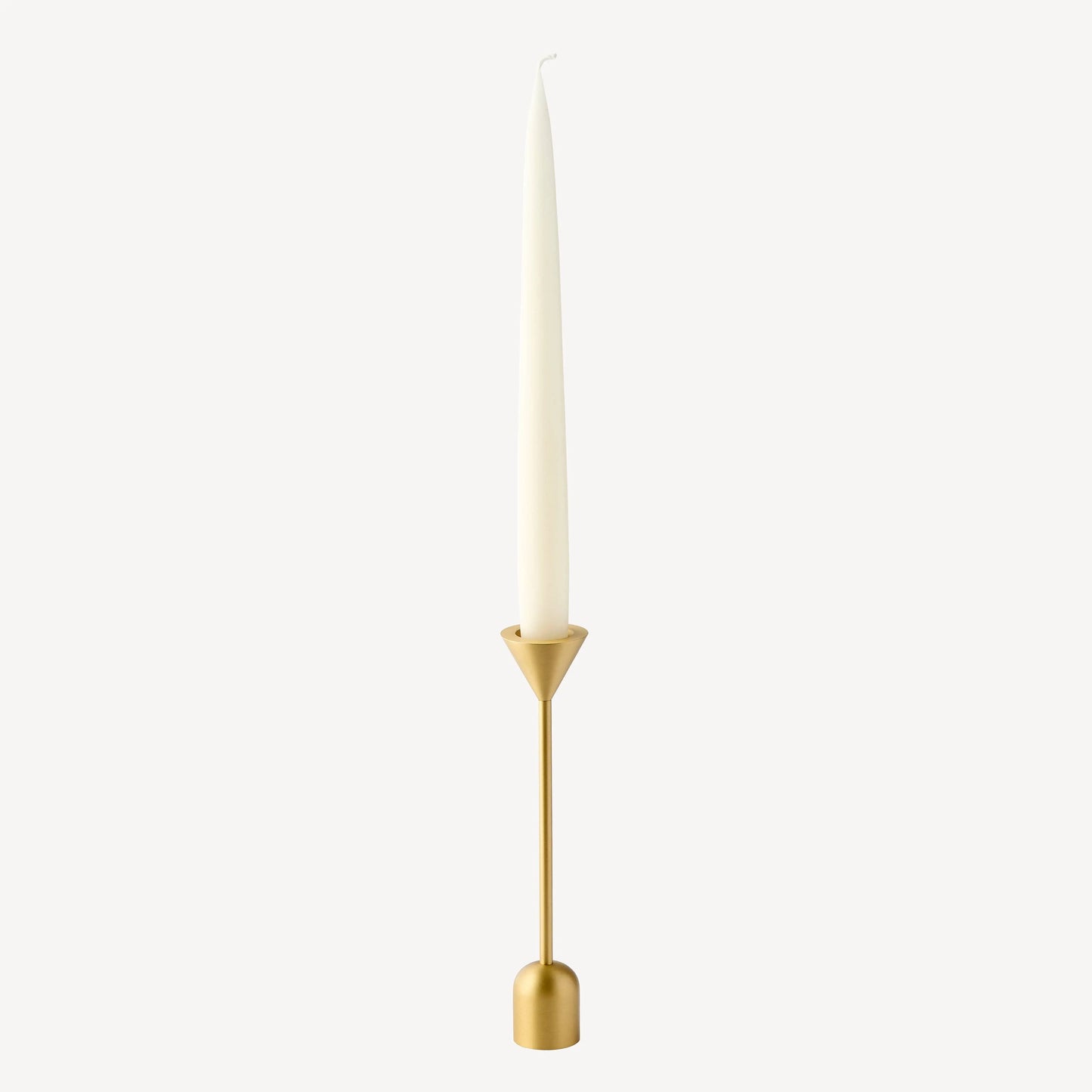 Candle Flair Reversible Totem Dinner Candle Holder | Small Satin Brass