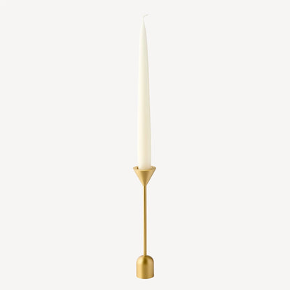 Candle Flair Reversible Totem Dinner Candle Holder | Small Satin Brass