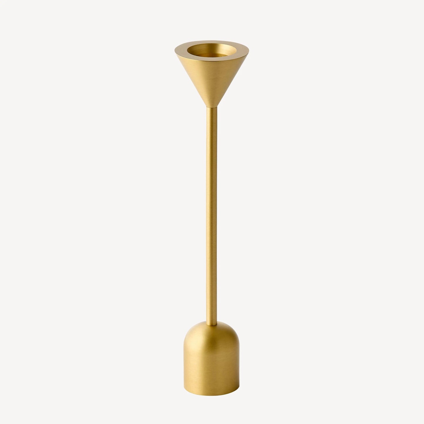 Candle Flair Reversible Totem Dinner Candle Holder | Tall Satin Brass