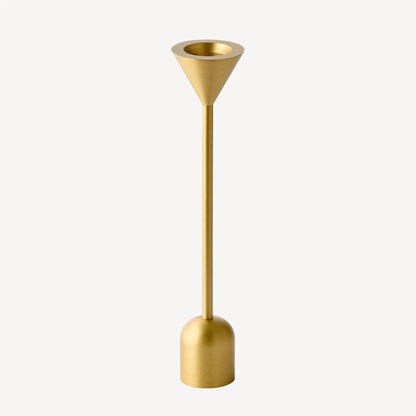 Candle Flair Reversible Totem Dinner Candle Holder | Tall Satin Brass