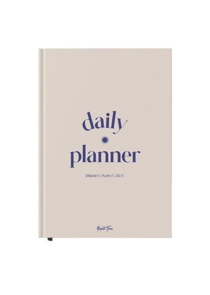 Daily Planner | A5 Hardback - Sand and Navy Yop & Tom