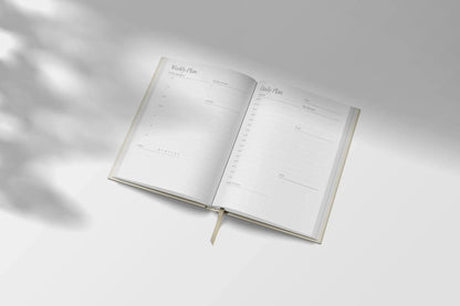 Daily Planner | A5 Hardback - Sand and Navy Yop & Tom