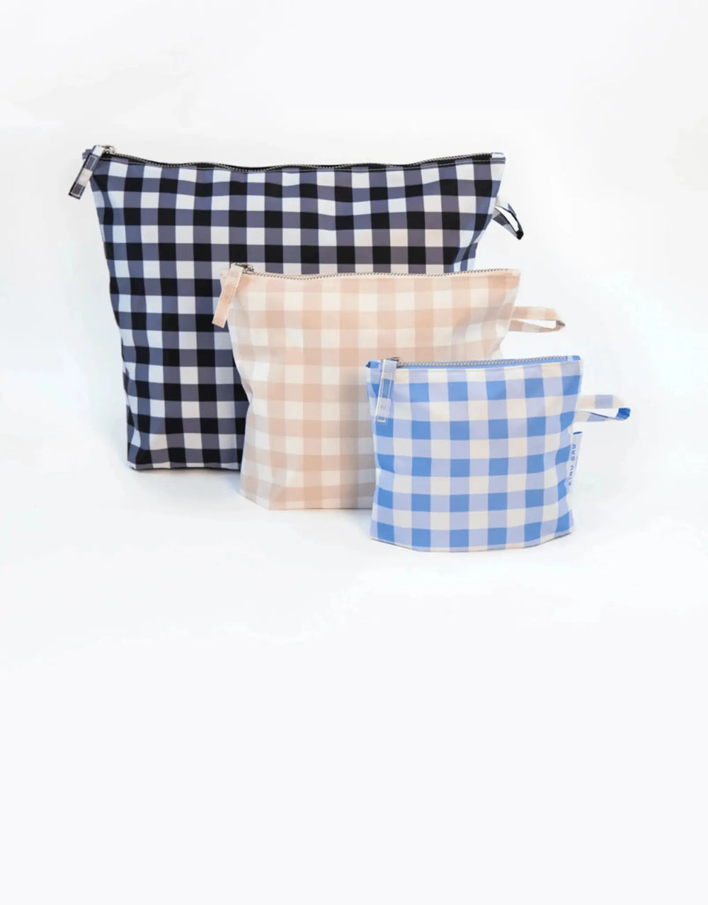 Kind Bag Recycled Travel Pouches | Gingham Set of 3